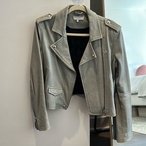 Iro cropped leather motorcycle jacket